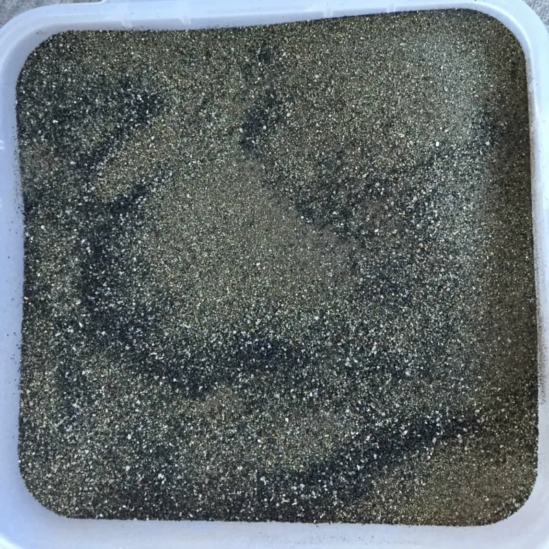 Mineral concentrate — crushed, metal-bearing ore ready for processing